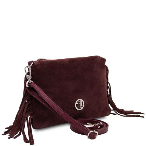 Nomade - Suede leather fringe clutch